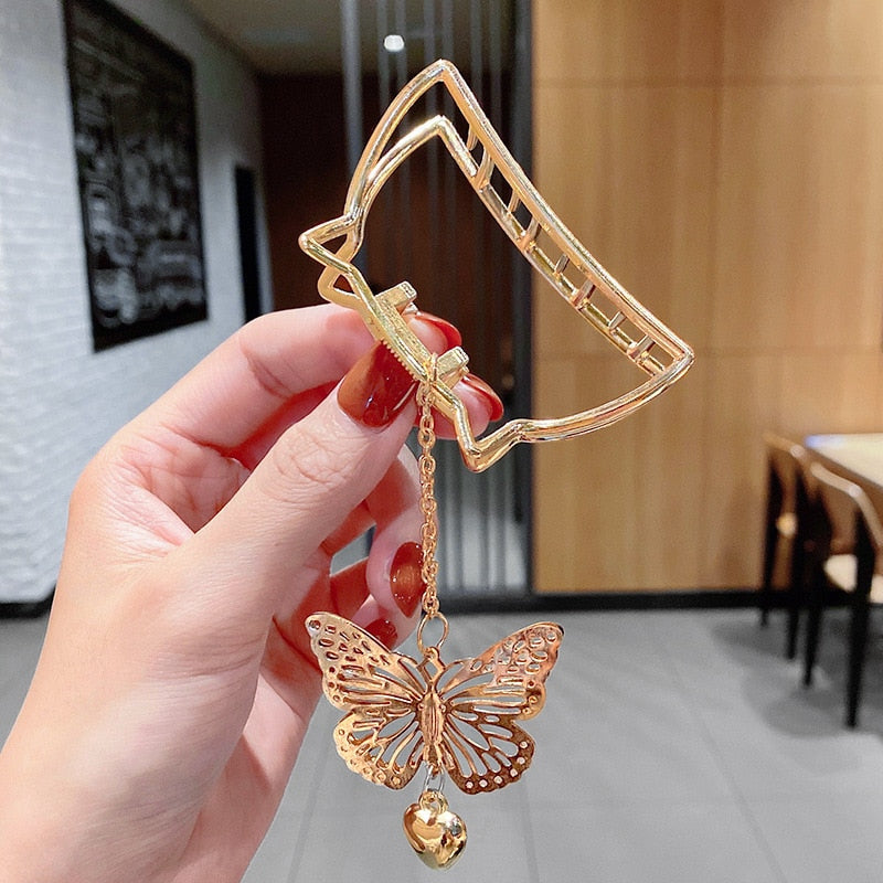 New Women Elegant Gold Silver Hollow Geometric Metal Hair Claw Vintage Hair Clips Headband Hairpin Fashion Hair Accessories