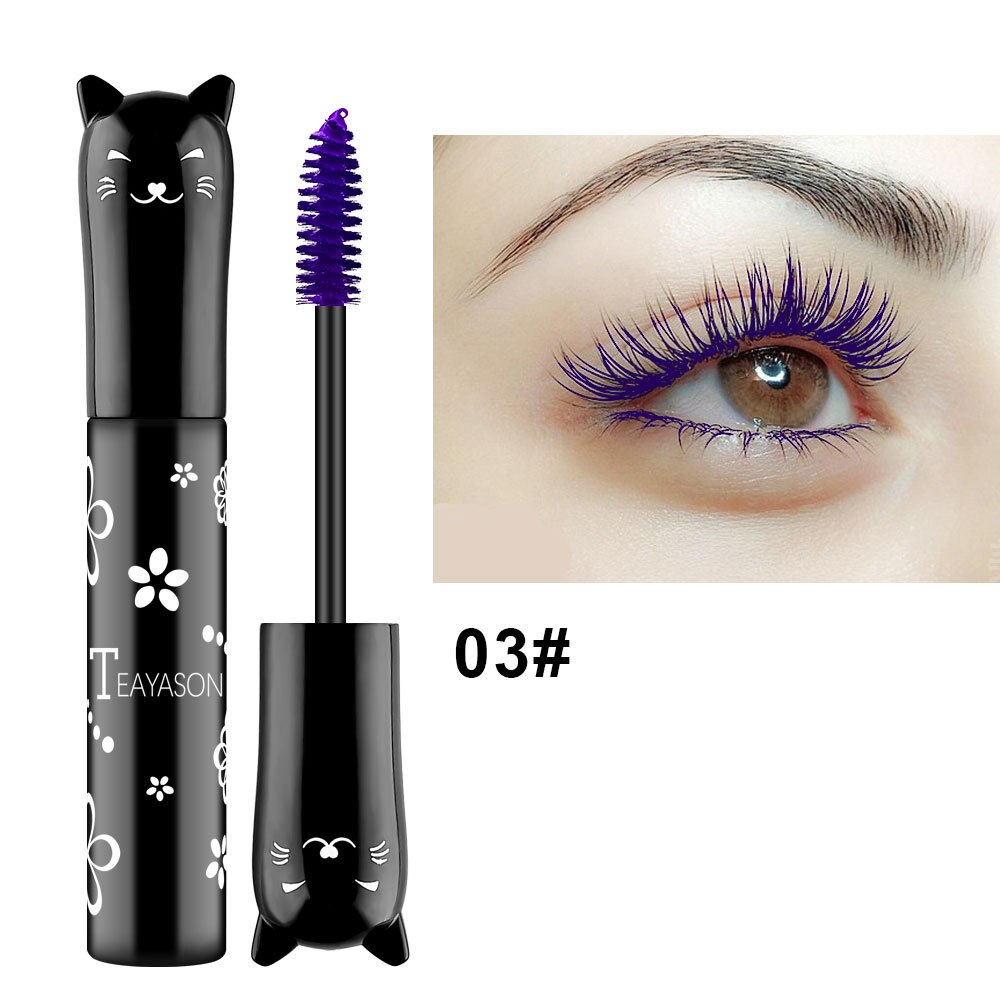 Traci K Beauty Cat Colored Fashion Sexy White Mascara Makeup 4D Silk Fiber Lash Mascara Waterproof Rimel 3d Mascara Extension Thick Long Curling Eyelash