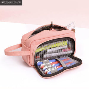 20 Colors Large Capacity Makeup Case Kawaii Pencilcase School Pen Case Supplies Pencil Bag School Box Pencils Pouch Stationery
