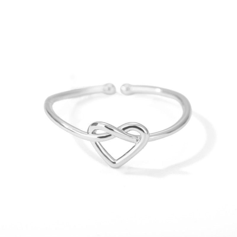 Stainless Steel Heart Rings for Women Girls Lover's Open Ring Gold Silver Color Couple Wedding Band Ring Boho Jewelry Anillos