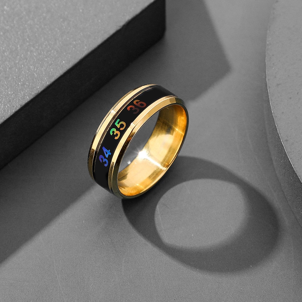 Smart Sensor Body Temperature Ring Stainless Steel Fashion Display Real-time Temperature Test Finger Rings