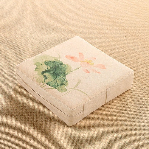 Square Futon Cushion Thickened Tatami Japanese Style Tea Table Living Room Winter Heighten Cushion Can Be Removed Washed 40x6cm