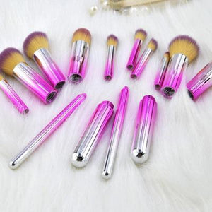 10Pcs Pro (Vegan)Makeup Kits Brushes Cosmetics Brush Tool Beauty Set Rose Red