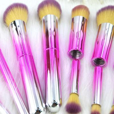 10Pcs Pro (Vegan)Makeup Kits Brushes Cosmetics Brush Tool Beauty Set Rose Red