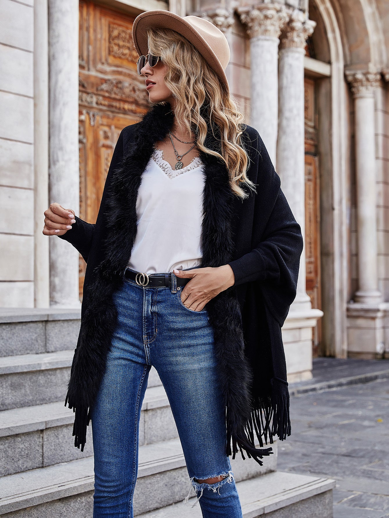 Wool Collar Cardigan