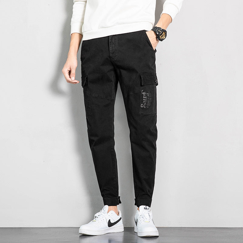 Men's washed Multi Pocket Cotton Sports Cargo Pants