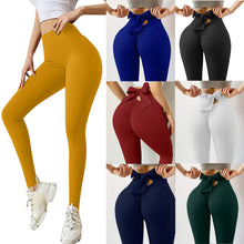 Load image into Gallery viewer, Fitstyle Sexy Back Waist Lace-up Bow High Waist Yoga Pants Sports Tight Women  Fitness Women Leggings
