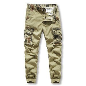 Casual pants: Men's work clothes trend, solid color, camouflage, Multi Pocket sports, washing work clothes