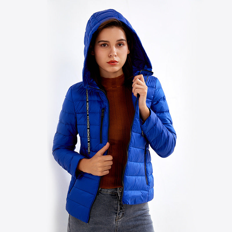 Slim Fit Zipper Blue Urban Loose Down Jacket