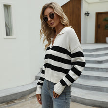 Load image into Gallery viewer, Loose Striped Casual Long Sleeved Pullover Sweater
