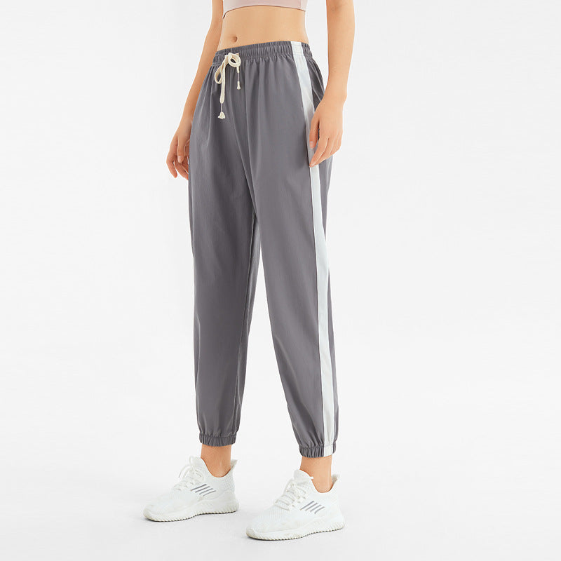 Spring and Summer Thin Quick-Drying Track Pants Women Harem Casual Solid Color Loose Tappered Running Fitness Cropped Yoga Pants