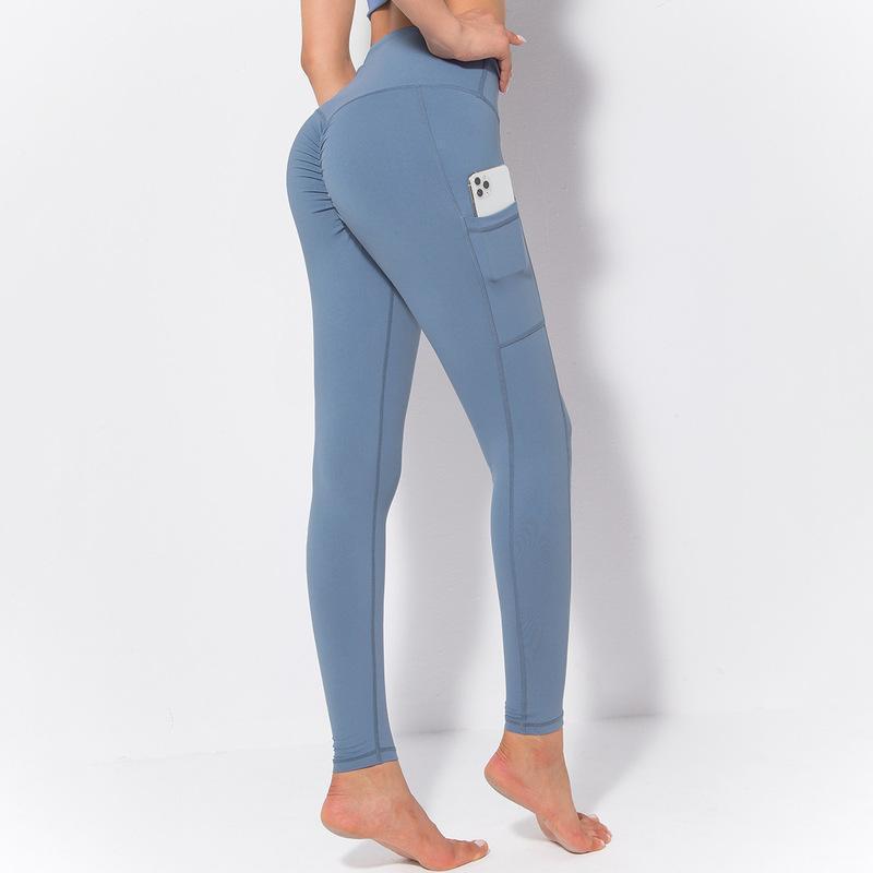 Fitstyle  New Yoga  Pants Women  Side Pocket Shaping and Hip Lifting Skinny Stretchy Slimming Outerwear Leggings