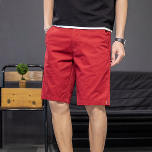 Shorts: Men's fashion, simple and versatile, washed solid color, work wear, casual pants, loose straight tube, dynamic pants