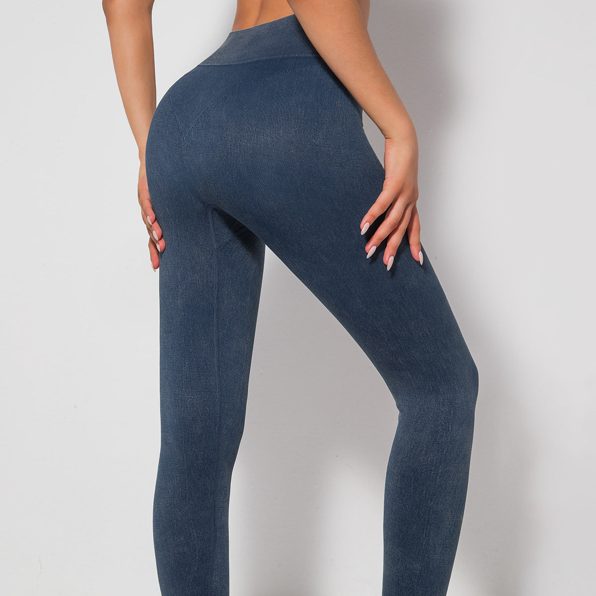 Seamless Lined Washed Stone Washed Yoga Pants Running Fitness Pants Breathable Tight Sportswear For Women