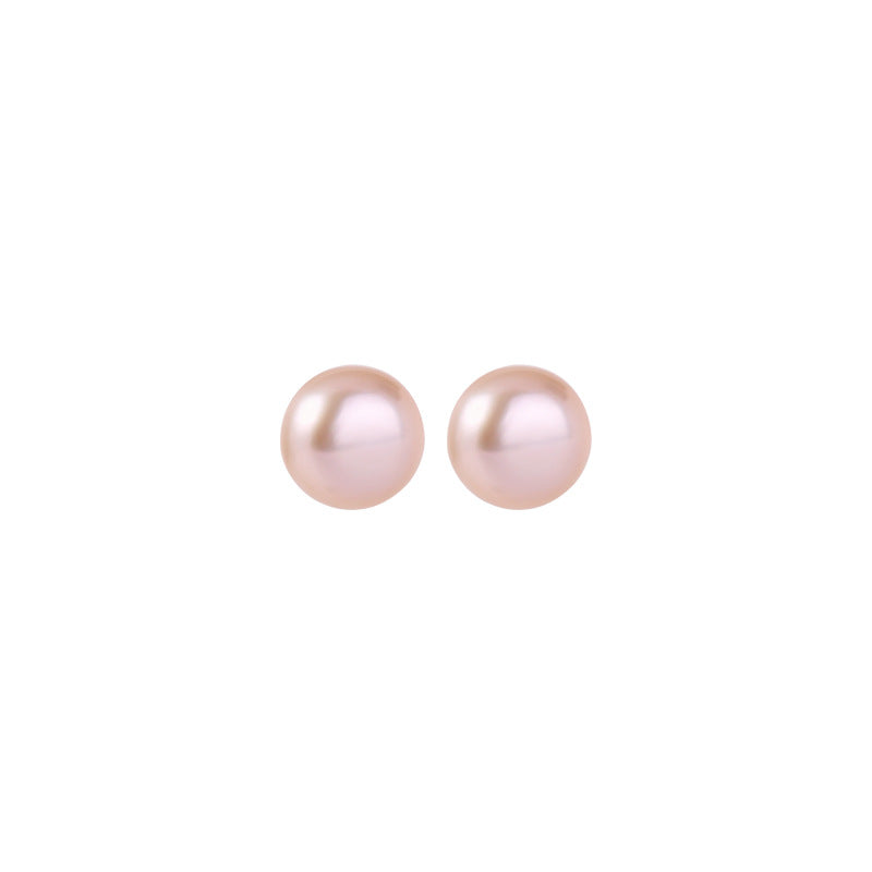 S999 silver natural freshwater pearl earrings female version small fresh new simple ear cave cozy ear