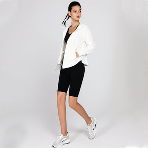 Long  Sun-Proof Workout Clothes Women Mesh Breathable Long-Sleeved Blouse Loose Leisure Sports Running Zipper Jacket