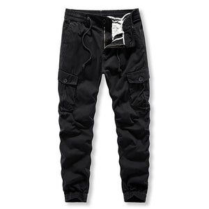 Multi bag overalls: Men's outdoor sports trend; versatile; washed solid color casual pants; pants