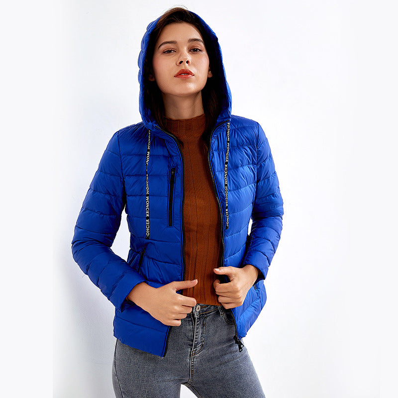 Slim Fit Zipper Blue Urban Loose Down Jacket