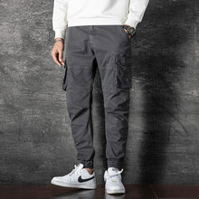 Load image into Gallery viewer, Men&#39;s washed solid color multi pocket sports and leisure cargo pants
