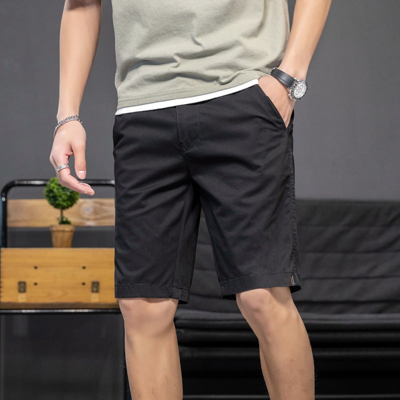 Shorts: Men's fashion, simple and versatile, washed solid color, work wear, casual pants, loose straight tube, dynamic pants