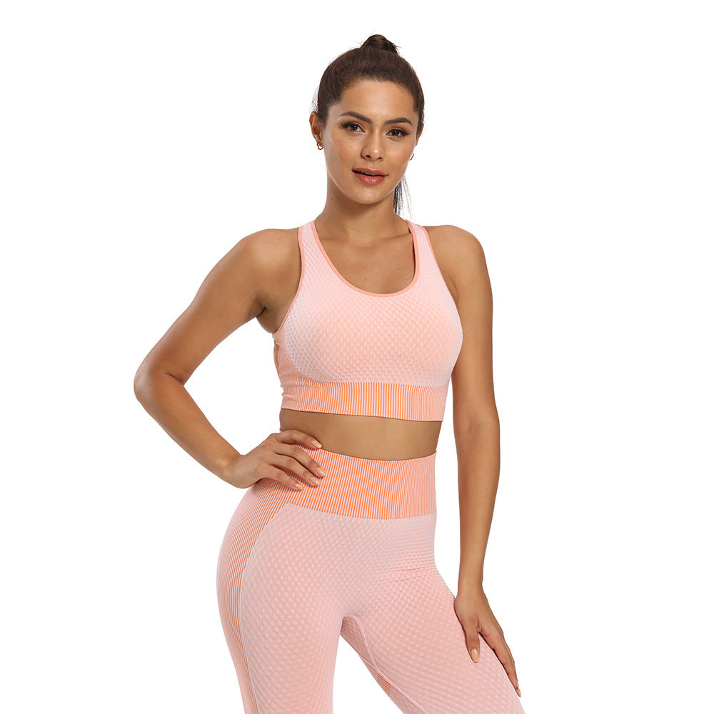 Fitstyle high quality vertical bar sexy seamless suction Fitness Yoga vest female