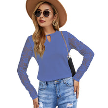 Load image into Gallery viewer, Lace Splice Long Sleeve Top
