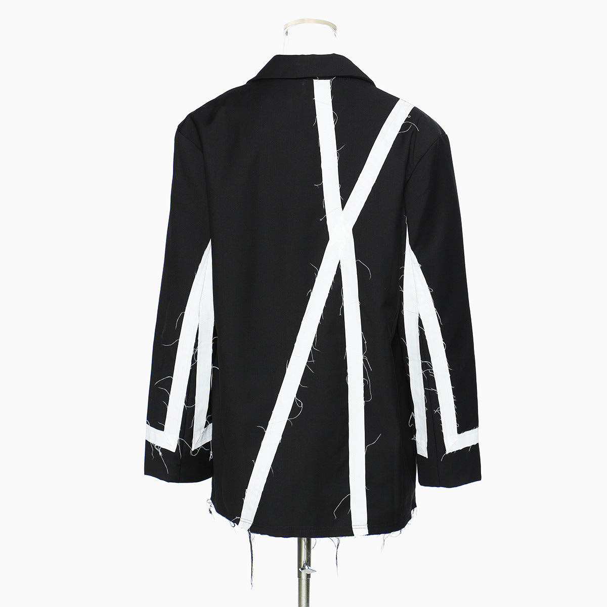 Autumn Hit White Stitching Irregular Niche Rough Edges Coat Top Women Blazers