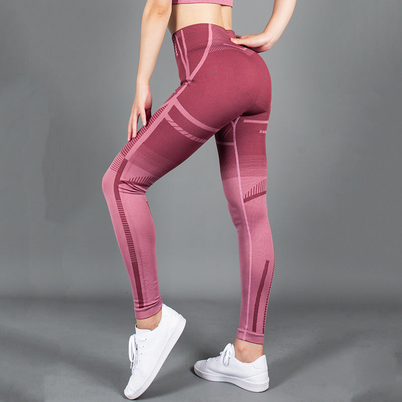 Spot  seamless knitted high elastic high waist hip lifting leisure fast drying tights fitness sports Yoga Pants