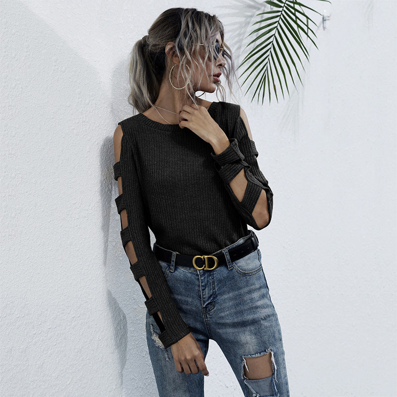 Round Neck Long Sleeve Casual Shirt
