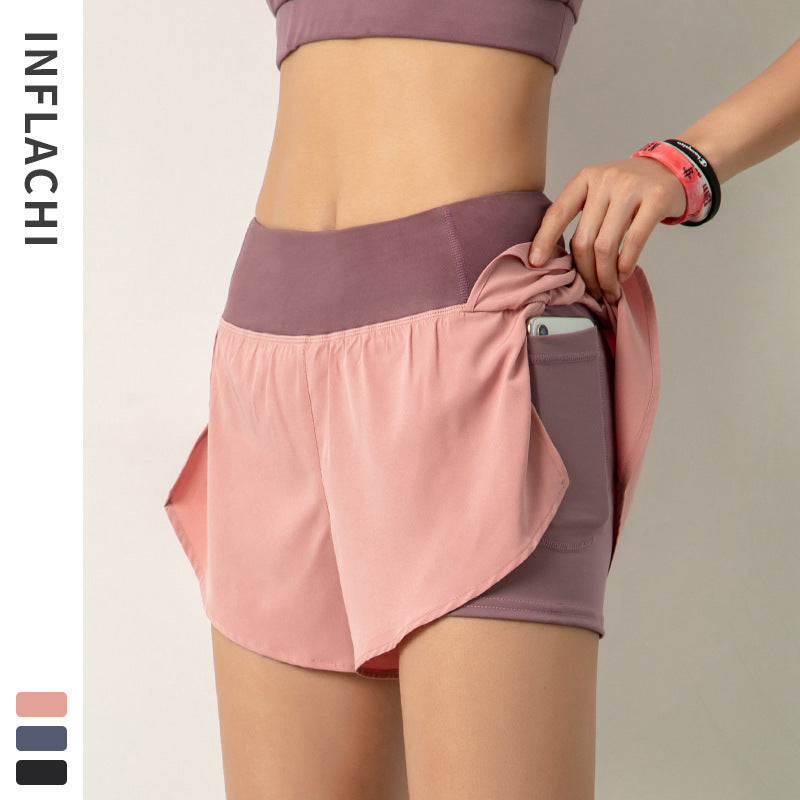 Fitstyle fitness shorts women's summer hot pants night running light proof yoga sports leisure fast dry running breathable