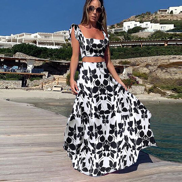 Slim Fit Top and Long Dress