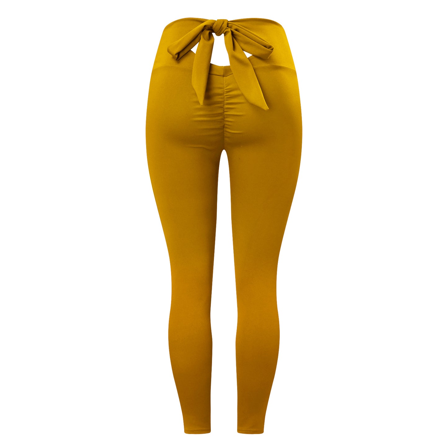 Fitstyle Sexy Back Waist Lace-up Bow High Waist Yoga Pants Sports Tight Women  Fitness Women Leggings