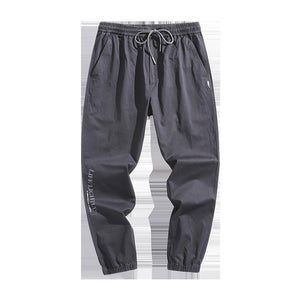 Work wear pants: Men's new Korean style trend, pure color, loose and thin, drawstring, elastic waist, casual pants
