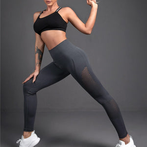 Fitstyle Yoga Clothes Fitness Running Nylon Quick-Drying Moisture Wicking Mesh Breathable Women Pants