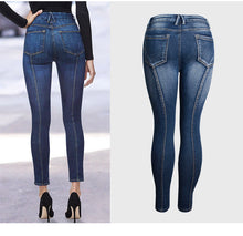 Load image into Gallery viewer, Jeans New Mid rise Stretch Split Leg Trendy High Quality Washed Cropped Jeans
