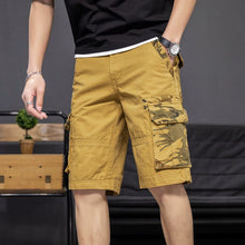 Load image into Gallery viewer, Shorts: Men&#39;s fashion, versatile, washed ready-made clothes, dyed and inserted camouflage, Multi Pocket work clothes, casual pants, dynamic pants
