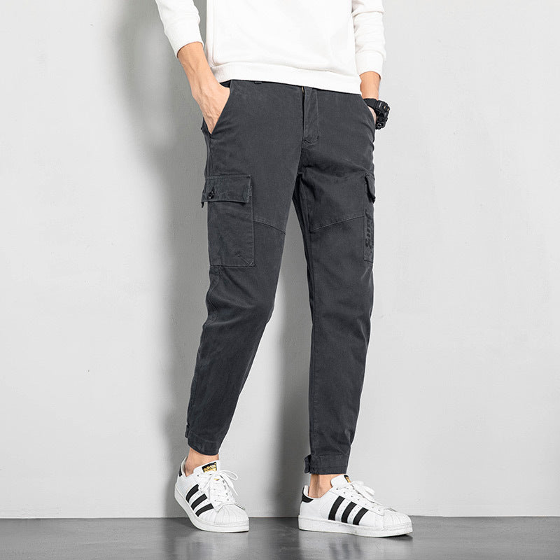 Men's washed Multi Pocket Cotton Sports Cargo Pants