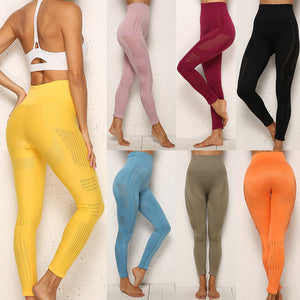 FItstyle New sportswear, women's yoga clothes, leisure beauty, hollowed out hip lifting tights, outdoor fitness clothes