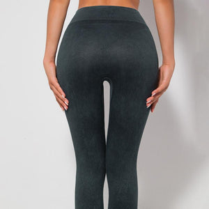 Seamless Washed Stone Washed Yoga Pants Running Fitness Pants Breathable Tight Sportswear For Women
