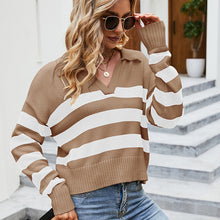 Load image into Gallery viewer, Loose Striped Casual Long Sleeved Pullover Sweater

