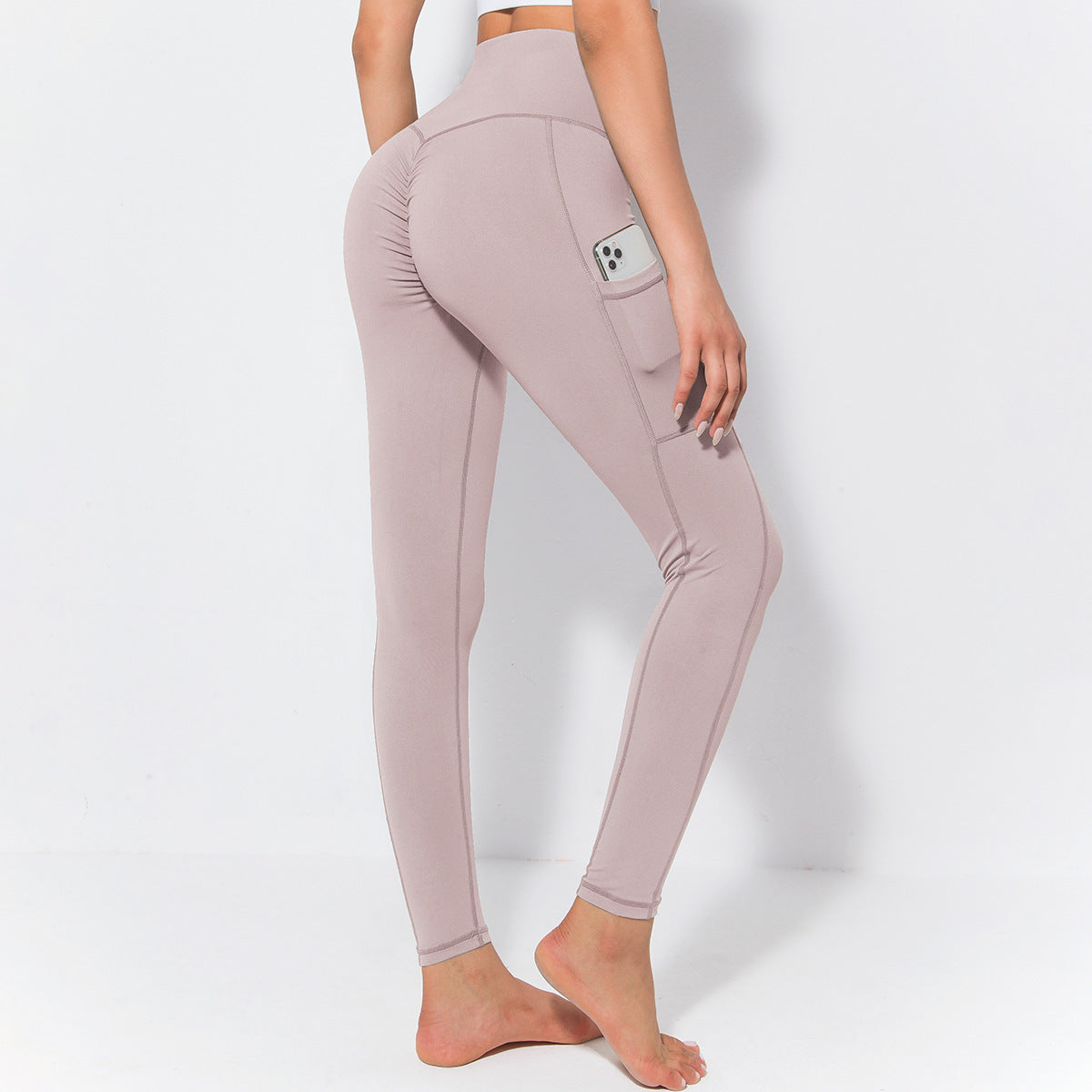 Fitstyle  New Yoga  Pants Women  Side Pocket Shaping and Hip Lifting Skinny Stretchy Slimming Outerwear Leggings