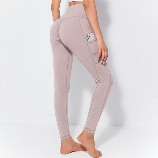 Fitstyle  New Yoga  Pants Women  Side Pocket Shaping and Hip Lifting Skinny Stretchy Slimming Outerwear Leggings