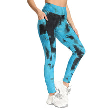 Load image into Gallery viewer, Fitstyle high waist hip lifting fitness tie dyed jacquard Side Pocket Yoga Pants
