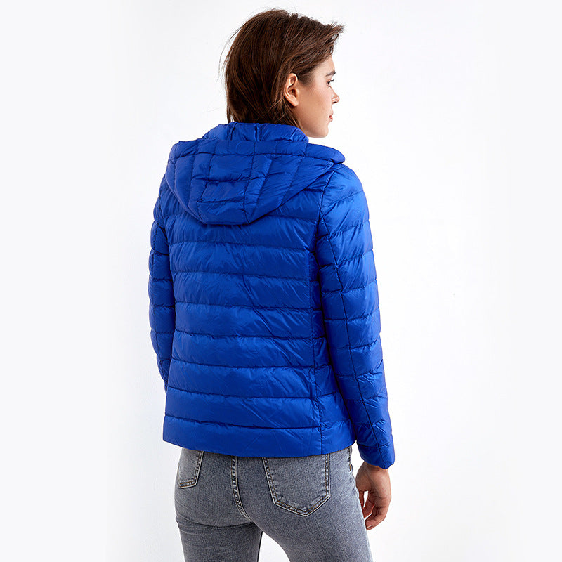 Slim Fit Zipper Blue Urban Loose Down Jacket