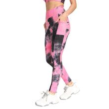 Load image into Gallery viewer, Fitstyle high waist hip lifting fitness tie dyed jacquard Side Pocket Yoga Pants
