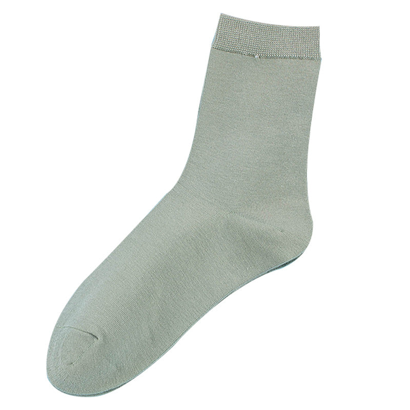 Fitstyle New Mid-Calf Socks Women Casual Anti-Pilling Pure Cotton Socks  High Elastic Waist