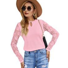 Load image into Gallery viewer, Lace Splice Long Sleeve Top
