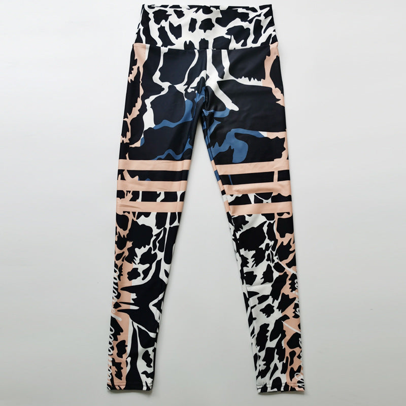 Fitstyle Yoga Clothes New Stretch Tight High Waist Hip Lifting Sport Fitness Pants Women Leopard Print Print Yoga Pants