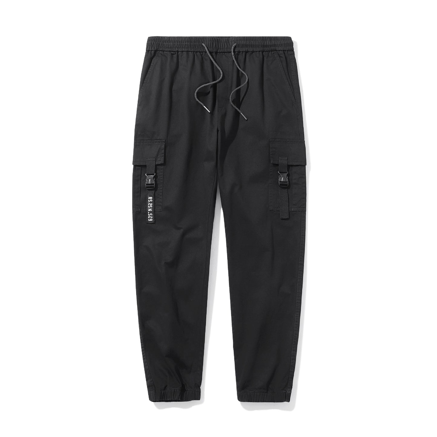 Overalls: Men's new  style trend pure color loose thin Multi Pocket casual pants