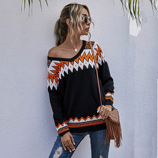 Leisure V Neck Long Sleeve Pullover Shirt